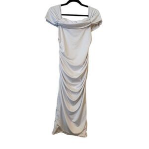 Soho Chic Ruched Short Sleeve Bodycon Dress White Medium